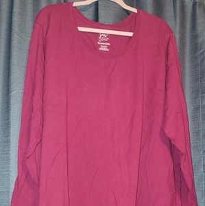 Just My Size Women's Jersey Relaxed Crew Long Sleeve Tee Shirt sz 4x